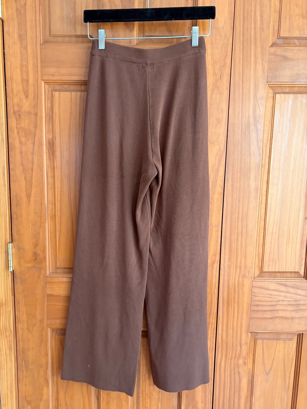 High Waisted Brown Knit Wide Leg Pants Size Medium